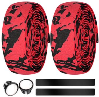 Lijm Stuur Band Road Fiets Bar Grips Wrap Tape Eva Anti-Slip Fiets Bar Grips Wrap Tape rood zwart