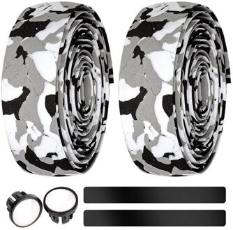 Lijm Stuur Band Road Fiets Bar Grips Wrap Tape Eva Anti-Slip Fiets Bar Grips Wrap Tape wit zwart