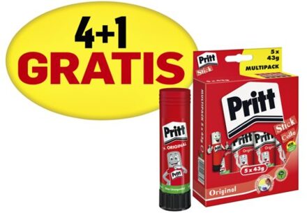 Lijmstift Pritt 43gr promopack 4+1 gratis