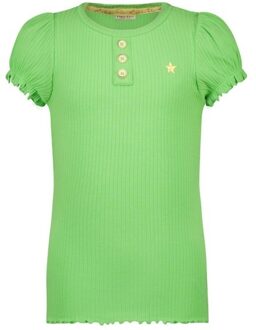 Like Flo Meisjes t-shirt rib - Groen - Maat 110