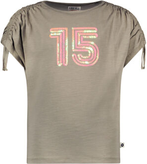 Like Flo Meisjes t-shirt slub - Army groen - Maat 116