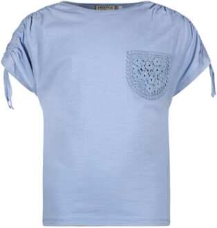 Like Flo Meisjes t-shirt slub - Ice blauw - Maat 116