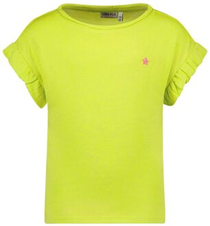 Like Flo Meisjes t-shirt slub metallic - Lime groen - Maat 116