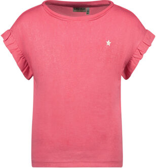 Like Flo Meisjes t-shirt slub metallic - Roze - Maat 116
