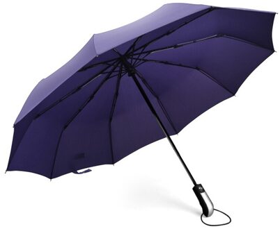 LIKE RAIN Grote Sterke Mannen Auto Paraplu Voor Vrouwelijke Parasol Winddicht Opvouwbare Paraplu Regen Vrouwen Brand Paraplu UBY10 Paars