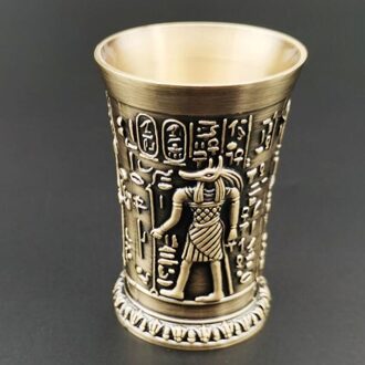 Likeur Glas 3D Cameo Brons Koper Shot Glas Cocktail Liquor Wijn Cup Oude Egypte Farao Cleopatra Rameses Rah Tass Cappie A 40ML