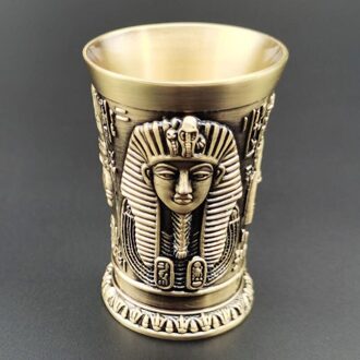 Likeur Glas 3D Cameo Brons Koper Shot Glas Cocktail Liquor Wijn Cup Oude Egypte Farao Cleopatra Rameses Rah Tass Cappie C 40ML