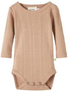 Lil'Atelier body met lange mouwen Nbfrachel Almond ine Beige - 56