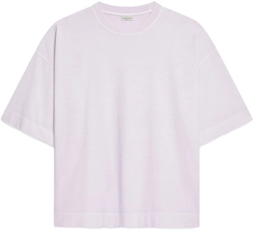 Lila Katoenen T-shirt met Oversized Pasvorm Dries Van Noten , Purple , Heren - M,S