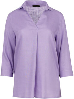 Lila Linnen V Hals Top