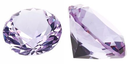 Lila paarse nep diamant 4 cm van glas - 3x - edelstenen