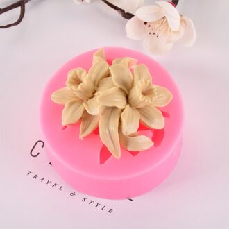 Lila Rose Lelie Fondant Siliconen Mal Gips Cake Decorating Diy Chocolade Bakken Tools 3d Silicone Mold Handgemaakte Zeep Mold Lily