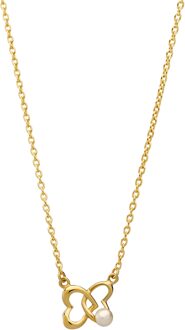 'Lili' Dames 925 Sterling Zilveren Set: Ketting-Pendant + Oorbellen - Gouden SET-7513/G - maat