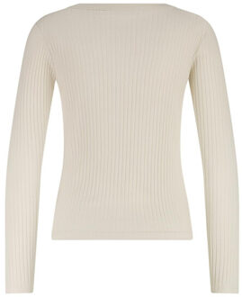 Lilia top ls rib tops nkf01039 - maat S Ecru