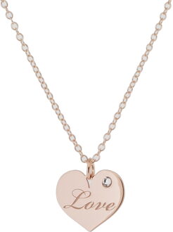 'Liliana' Dames 925 Sterling Zilveren Ketting met hanger - Roze ZK-7187/RG Rosé