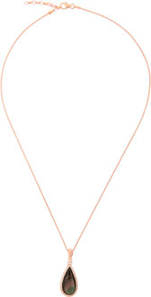 'Lilja' Dames 925 Sterling Zilveren Ketting met Hanger - Roze zh-7367 Rosé - One Size