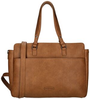 Lily 66450 dames laptoptas/ business tas 14" - cognac