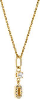 'Lily' Dames 925 Sterling Zilver Hanger met Ketting - Goud ZH-7582/G - One Size