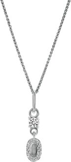 'Lily' Dames 925 Sterling Zilver Set: Ketting + Oorbellen + Ring - Zilver SET-7582 - R 1/2