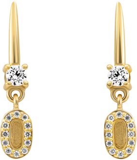 'Lily' Dames 925 Sterling Zilveren Oorbellen - Goud ZO-7582/G - One Size