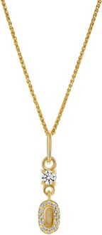 'Lily' Dames 925 Sterling Zilveren Set: Hanger + Oorbellen + Ring - Gouden SET-7582/G - N