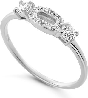 'Lily' Dames 925 Zilveren Ring - Zilver ZR-7582 - K