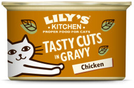 Lily's Kitchen Cuts in gravy kip natvoer kat 1 tray (24 x 85 g)
