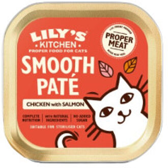 Lily's Kitchen Paté kip met zalm natvoer kat 1 tray (19 x 85 g)