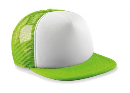 Lime met witte vintage kinder baseball cap