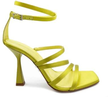Lime Satin High Heel Sandals Sergio Levantesi , Green , Dames - 38 Eu,39 Eu,40 EU