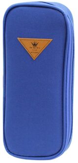 Limiet Toont Creatieve Canvas Etui Grote Capaciteit Pen Box Briefpapier Pouch Make-Up Cosmetische Bag Kawai Etui blauw