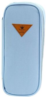 Limiet Toont Creatieve Canvas Etui Grote Capaciteit Pen Box Briefpapier Pouch Make-Up Cosmetische Bag Kawai Etui licht blauw