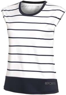 Limited Sports T-shirt Dames-Wit,Donkerblauw - XS