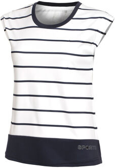 Limited Sports T-shirt Dames-Wit,Donkerblauw - XS