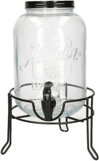 Limonade/drankdispenser op verhoger - 3,8 liter - transparant glas - H37 x B19 cm