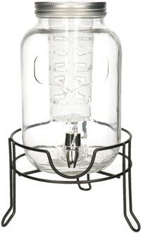 Limonade/drankdispenser op verhoger - 4 liter - transparant glas - H37 x B19 cm