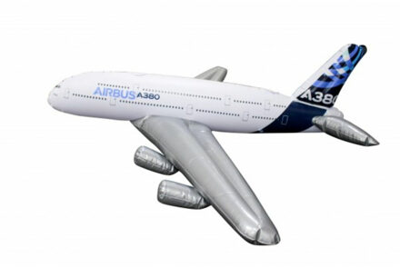 Limox Opblaasbaar vliegtuig - L115 x B140 cm - Airbus A380 - ophangen - decoratievliegtuig Multi