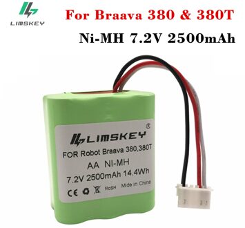 Limskey 7.2V 2500Mah Vacuüm Vervangende Batterij Voor Irobot Roomba Braava 380 & 380T