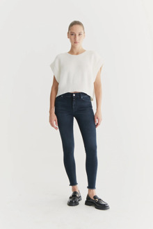 Lina dames skinny jeans blue black Blauw - 27-28