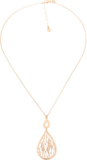 'Linda' Dames 925 Sterlingsilver Ketting met Hanger - Roze ZK-7188/RG Rosé