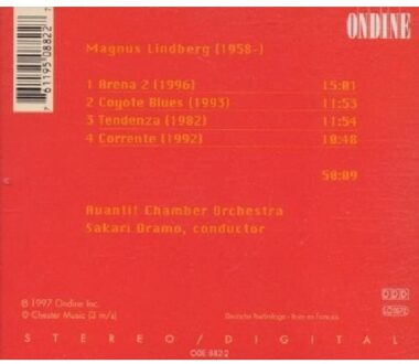 Lindberg: Arena 2, Coyote Blues, etc / Oramo, Avanti! CO