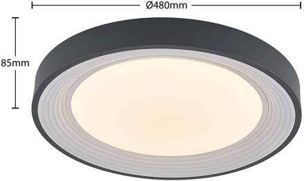 Lindum LED plafondlamp, RGB, CCT, dimbaar wit, donkergrijs