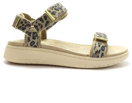 Line Leopard Sandalen Leer Beige - 37,38,39,40,41,42,36