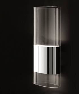 Line wandlamp, transparant, hoogte 30 cm transparant, aluminium