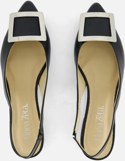 Linea zeta Slingback Ballerina's zwart Leer - 36,37,38