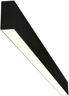 Lineaire LED Hanglamp - Lijnverlichting - Rinzu - 48W 5280lm - Warm Wit 3000K - 150cm - Zwart