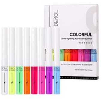 Linear Lightning Colorful 8-color Fluorescent Eyeliner #Set - 8pcs
