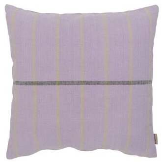 Linen Line Sierkussen 50 x 50 cm - Lavendel Paars, Beige