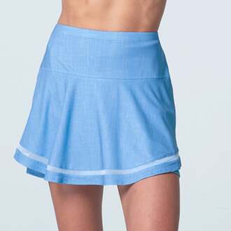 Linen Play Rok Dames-Blauw,Veelkleurig - XS,S,M,L,XL