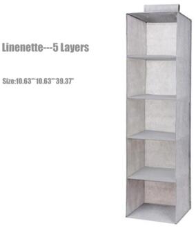 Linenette 3/4/5 Lagen Kasten Opknoping Tas Draagbare Multi-layer Thuis Grote Capaciteit Huishoudelijke Levert Kleding 5 laag